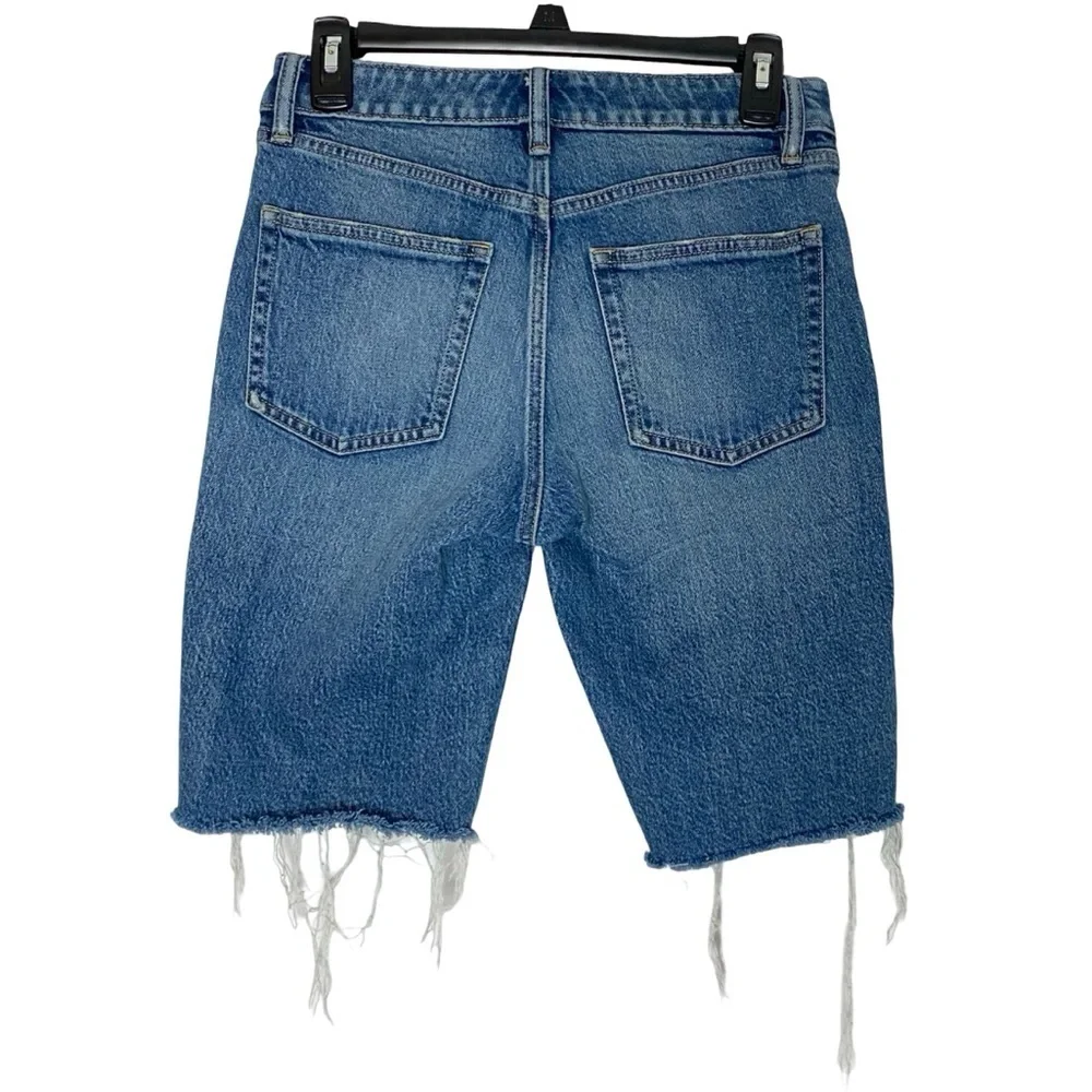 Ralph Lauren Cut Off Jean Shorts Womens Size 2 XS Blue Long Frayed
